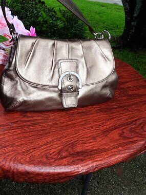 Vintage Coach Copper Colored Leather Handbag